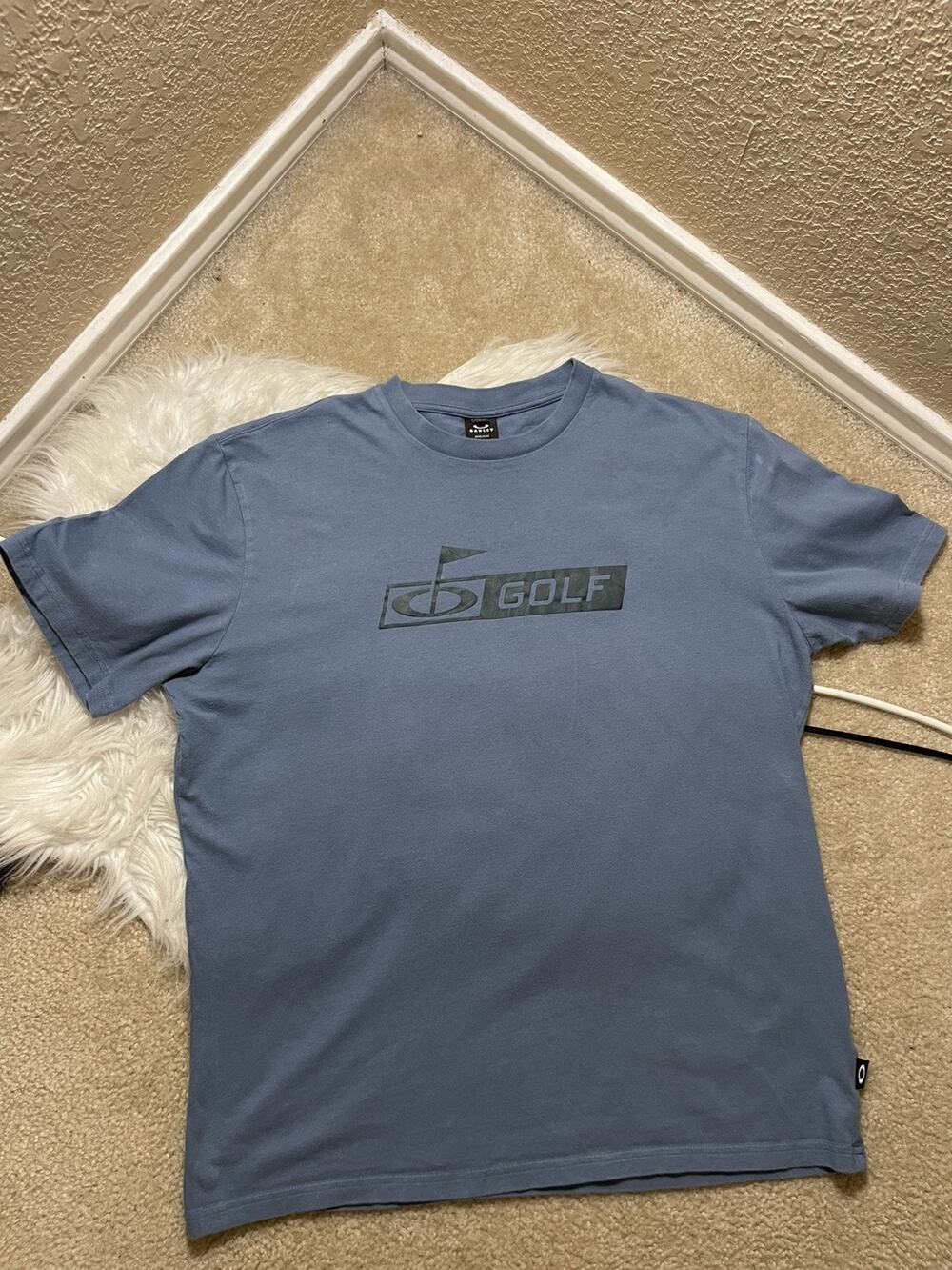 Oakley Golf TShirt Sz XL Mens Blue Streetwear Gorpcore Sporty Graphic Tee Logo